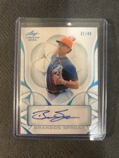 2024 Leaf Trinity  BRANDON SPROAT RC #31/49  Platinum Auto  Brewers