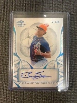 2024 Leaf Trinity  BRANDON SPROAT RC #31/49  Platinum Auto  Brewers