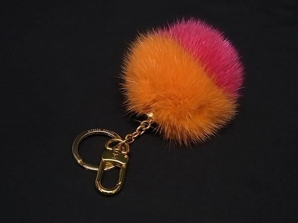 完売品　美品　Louis Vuitton チャーム LOUIS VUITTON Bag Charm Keyring M78624 Fur Pom-Pom Pink x Orange