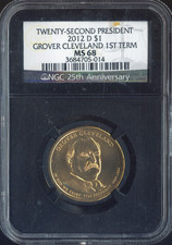 2012-D Grover Cleveland Dollar NGC MS68 Business - 22nd U.S President; 1st Term