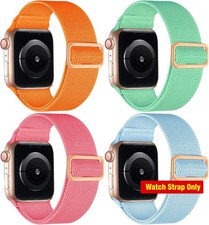4 Pack Only Strap For Apple Watch 40mm Nylon Elastic Loop Sport