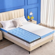 Queen Mattress Topper 3 Inch Memory Foam 7 Zone Cooling Gel Firm Pad