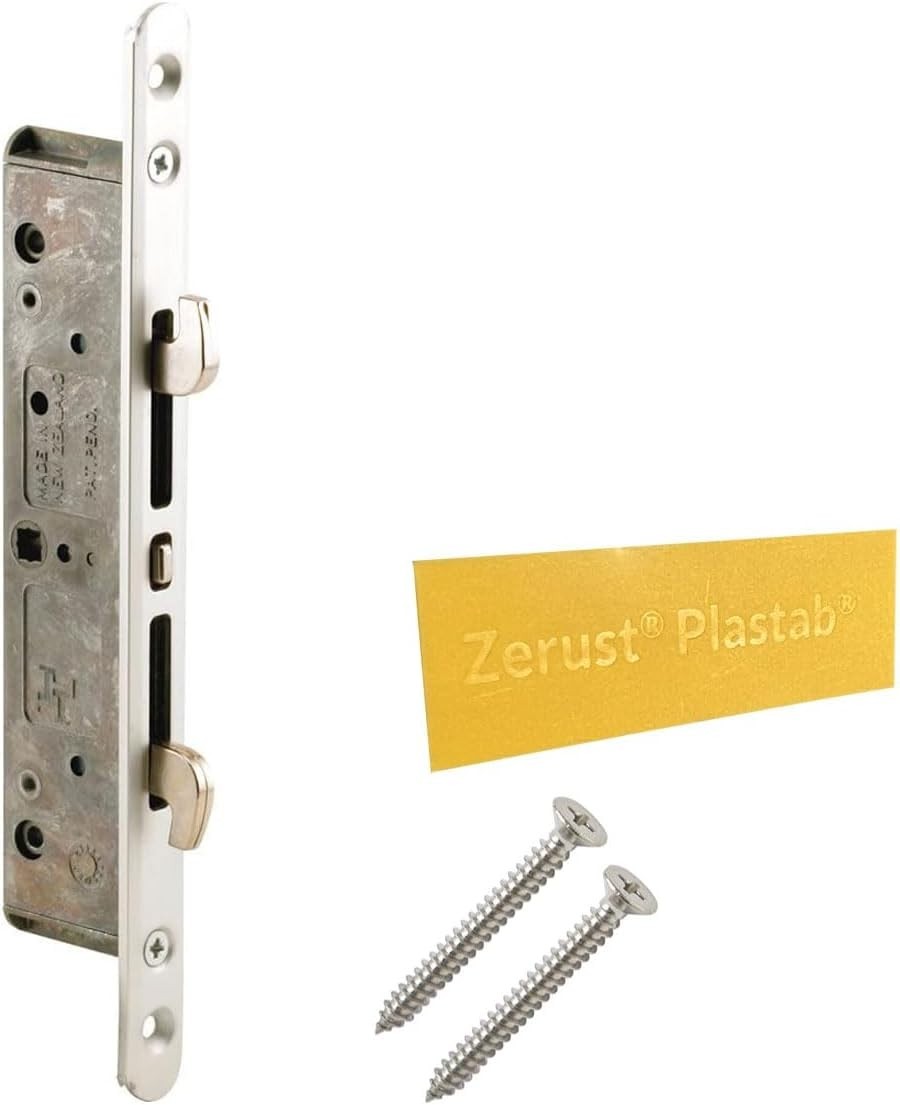 Heavy-Duty Sliding Glass Door Lock, Mortise 2-Point,  Aluminum Faceplate