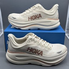 Zapatillas deportivas Hoka One One Bondi 9 para mujer 10,5 B avena leche oro rosa