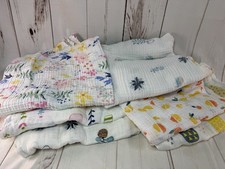 Lot 6 Baby Girl Muslin Swaddle Blankets Cactus Plants Fruit Flowers Aden Anais 
