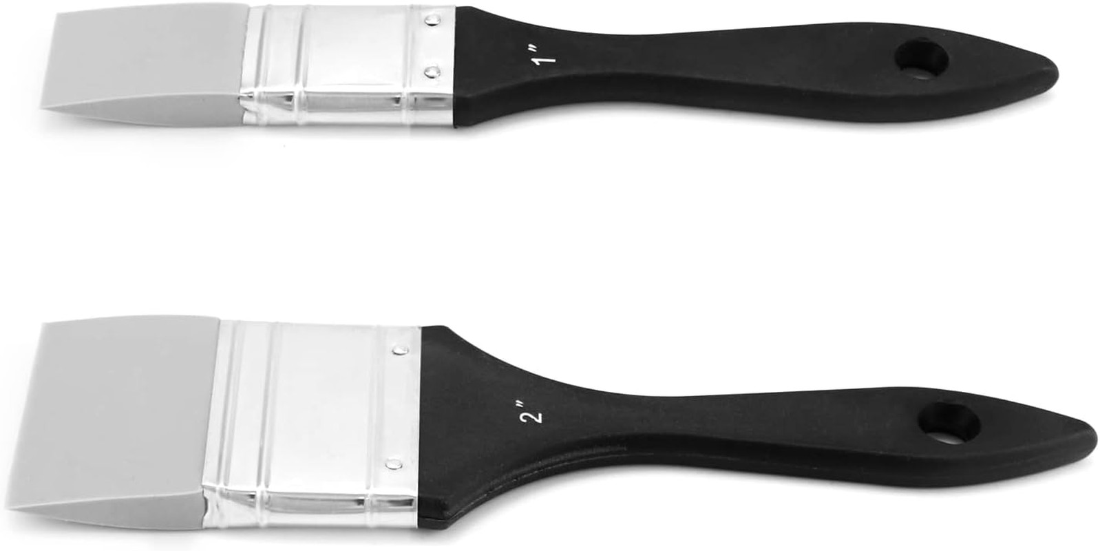 QWORK Paint Brush, Silicone Color Shaper Brush, 2 Pcs (1 Inch,2 Inch) Solid Flat