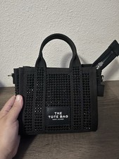 Marc Jacobs The Crystal Denim Mini Tote Bag - Black