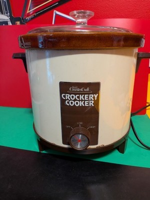 Vintage Sears Counter Craft Crockery Slow Cooker 2 Settings Glass Lid