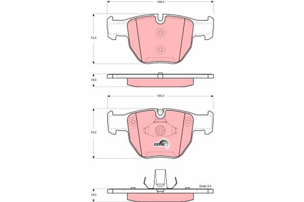TRW Bremsbelagsatz Scheibenbremse Cotec GDB1526 FüR Range L322 Landrover Rover 3-image