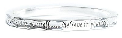 Equilibrium versilberter Armreif - Glaube an dich selbst - inspirierender Schmuck