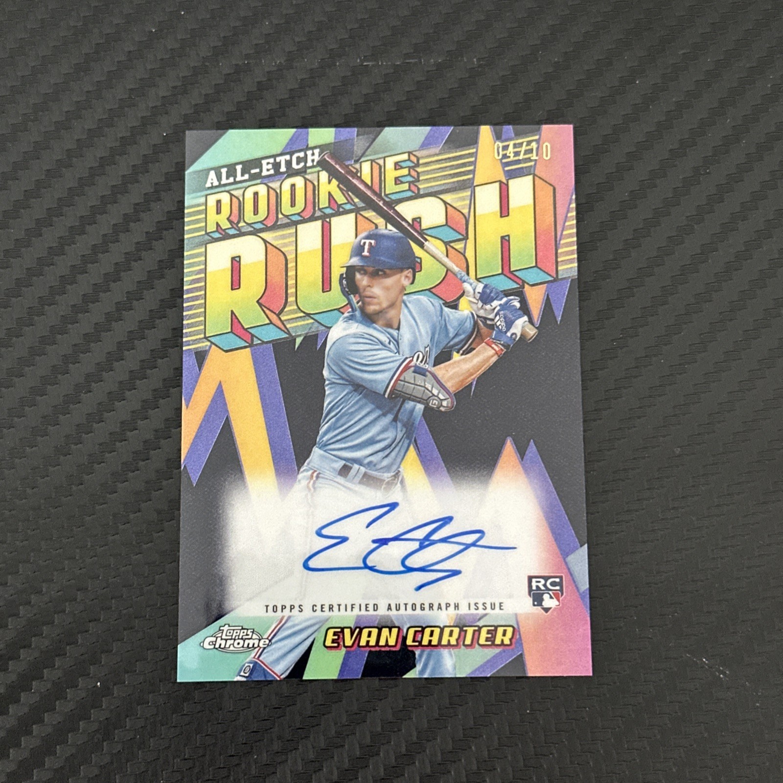 2024 Topps Chrome - All-Etch Rookie Rush Evan Carter Black Auto /10