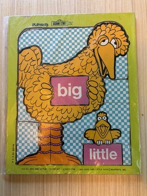 Playskool Sesame Street Big & Little Bird Tray Puzzle 13pc Wood 1973
