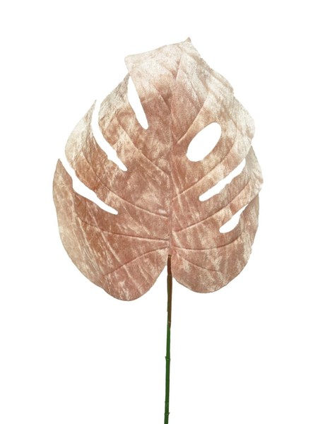 Artplants Samt Philodendron Monstera Deliciosa Blatt Aoshun, Rosa, 70 Cm-image