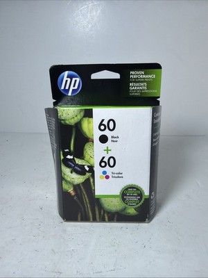 HP 60 Black & 60 Color Ink Cartridge 2 Pak Genuine New Sealed Exp Feb 2019