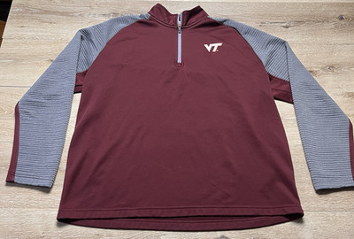 Virginia Tech Quarter-Zip Pullover Jacket Hokies Rivalry Threads Size Large
