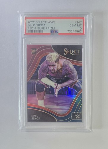 2022 Select WWE #247 Ringside Red & Blue Prizm Solo Sikoa RC PSA 10 Rookie Card