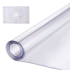 Plastic Table Cover, 36 x 48 Inch 1.5 mm Thick Clear Table Protector, Rectangle