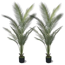 2 Pack 150cm Detachable Artificial Areca Palm Tree, Fake Tropical Indoor Outdoor