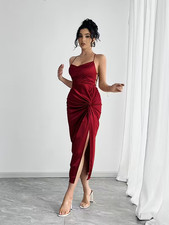 Elegant Deep Red Mermaid Evening Gown Perfect for Parties Formal Events