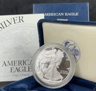 2002-W American Silver Eagle PROOF coin, with OGP & COA, Flawless detail, #0173
