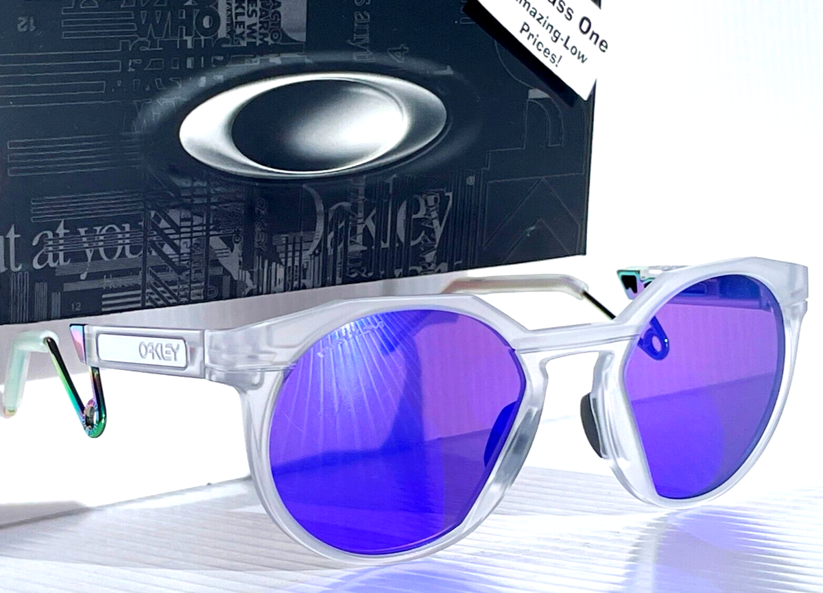 NEW Oakley HSTN Metal Matte Clear PRIZM Violet Purple Lens NEW Oakley HSTN Metal Matte Clear PRIZM Violet Purple Lens