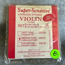 Super-Sensitive Violin Stainless Steel String Set SS210 Medium Tone Red Label