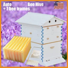 Retro Wooden Auto Bee Hives Beekeeping Starter Kit Bee Box 7 Beekeeping Frames