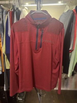 Vineyard Vines Mens M Performance On The Go 1/4 Zip Shep Shirt Pullover Red EUC
