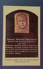 1969 Baseball Hall of Fame Plaque George Herman Babe Ruth FDC Postcard Cover