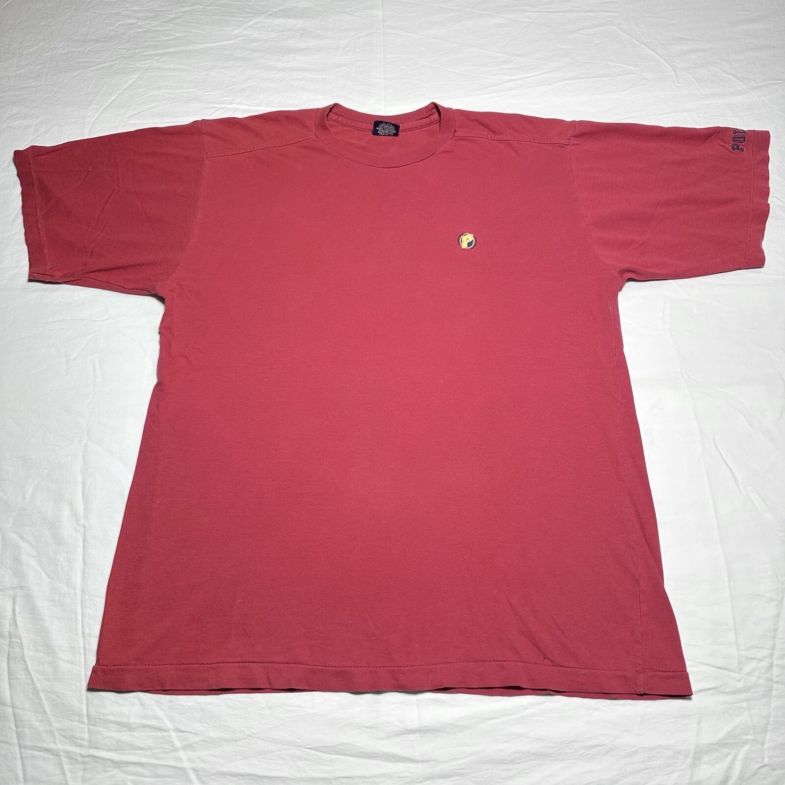 Vintage 1990s Polo By Ralph Lauren P Logo Embroidered Red T-Shirt Size XL