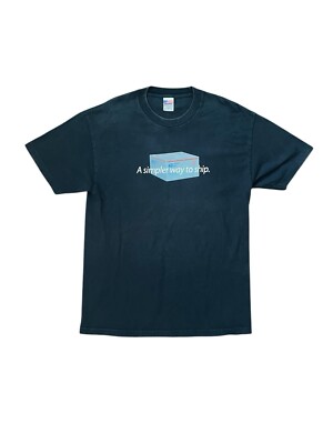 VINTAGE USPS PRIORITY MAIL FLAT RATE BOXES PROMO T-SHIRT SIZE LARGE BLUE USA 