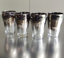 Coca-Cola Company 1998, 4 Gläser silber Glit...