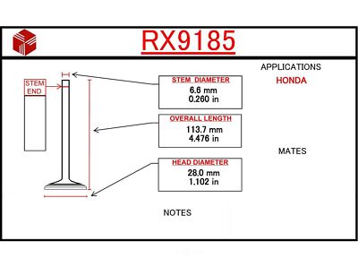 Engine Exhaust Valve ITM RX9185