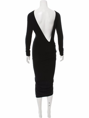 SPECTACULAR NWT $2,495 DONNA KARAN BODY HUGGING BLACK DRESS WITH ASYMMETRIC  BACK | eBay