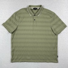Ted Baker Polo Shirt Mens 5 US XL Green Striped London Preppy Rugby Work Office