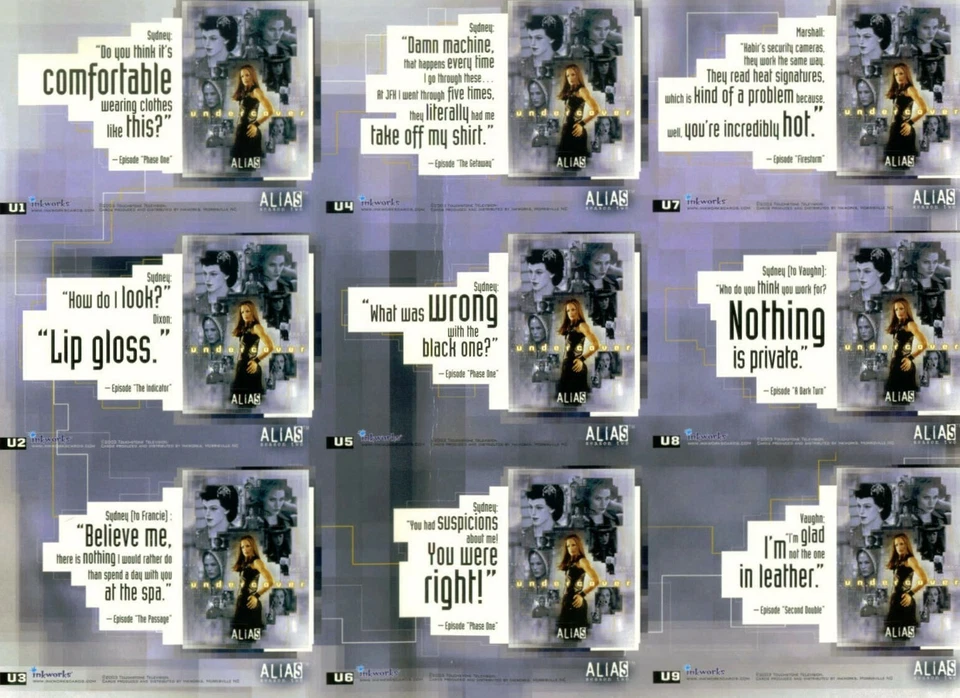 Alias Season 2 Inkworks uncut puzzle sheet Undercover limited to 500 - Image 2 of 2