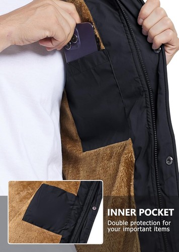 MAGCOMSEN Men's Winter Vest Outerwear Fleece Lined Outdoor Vest Warm Sleeveless - Picture 5 of 14