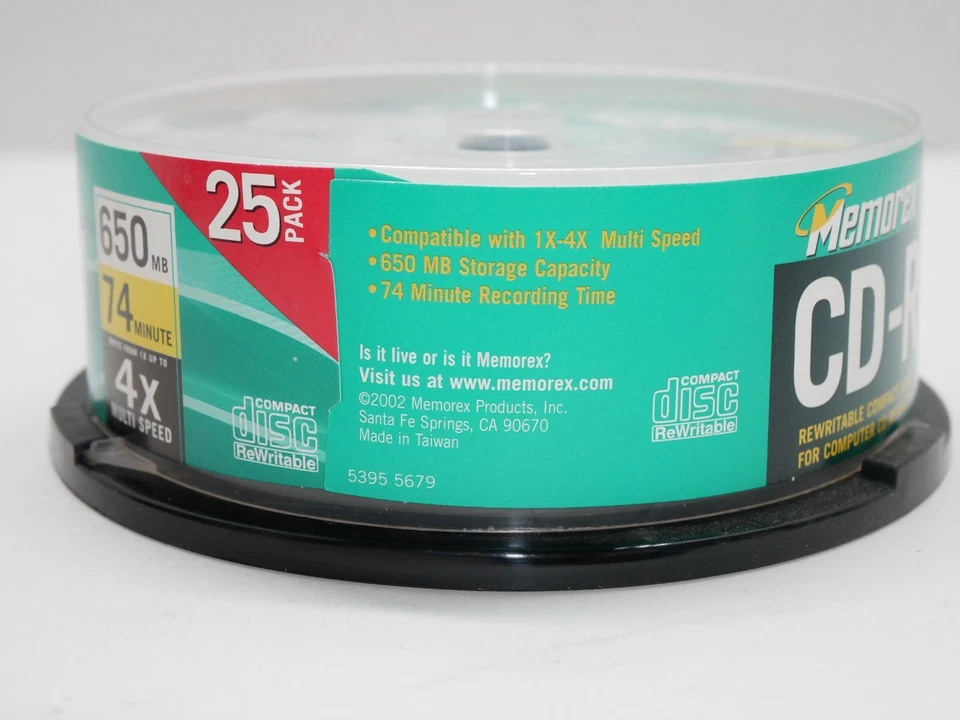 Memorex CD-RW Rewritable Compact Discs 74 min 650 mb 25 Pack 4X Multi Speed - Image 2 of 3