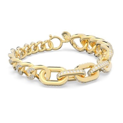NWB Swarovski Dextera Bracelet, Pavé, White, Gold-Tone Plated 5622223