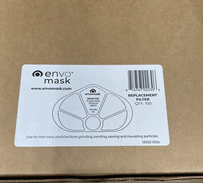 New Envo Mask Replacement Filters, Box of 100  PN 39827 Use by Date 04/2025 