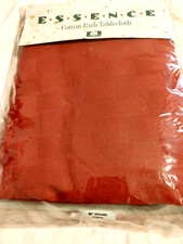 BARDWIL ESSENCE COTTON RICH TABLECLOTH 90" ROUND BURGUNDY THANKSGIVING FALL