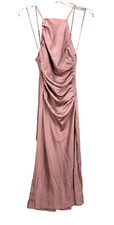 ASTR The Label Long Slip Dress Size Small Ruched Mauve Strappy Sleeve