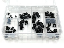 60 pcs 6 sizes barrel tubular nuts emblem name script clips assortment fits Ford