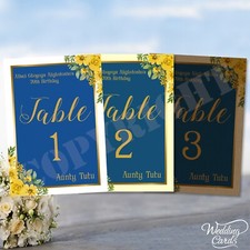 Wedding Table Number Cards Names Personalised Decoration Set Place Celebration