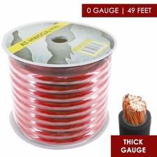 0 Gauge Amplifier Power / Ground Wire 1/0 Ga Amp Cable, 49 Feet RED