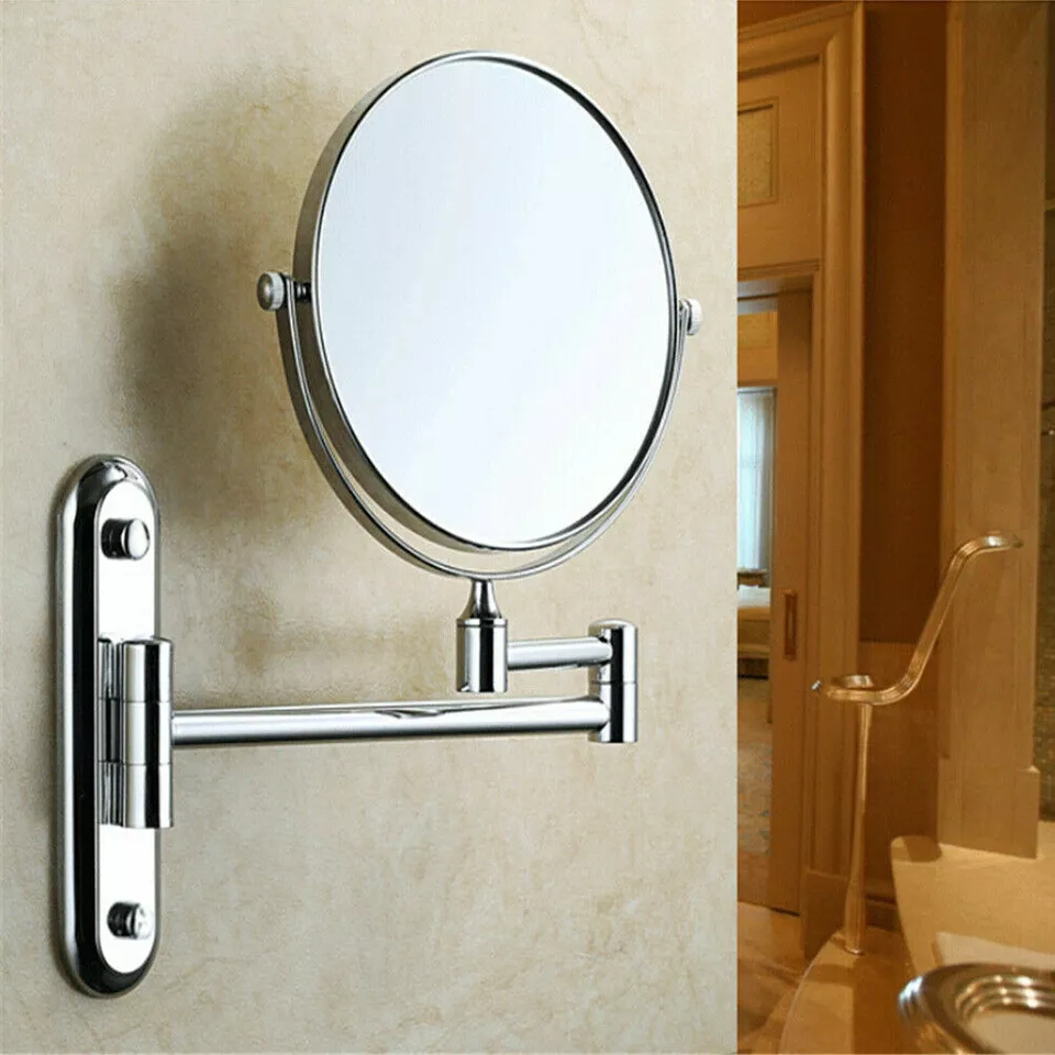 360° Foldable 10x Magnifying Wall Mount Shaving Makeup Mirror 2-sided Mirror - Image 3 of 4
