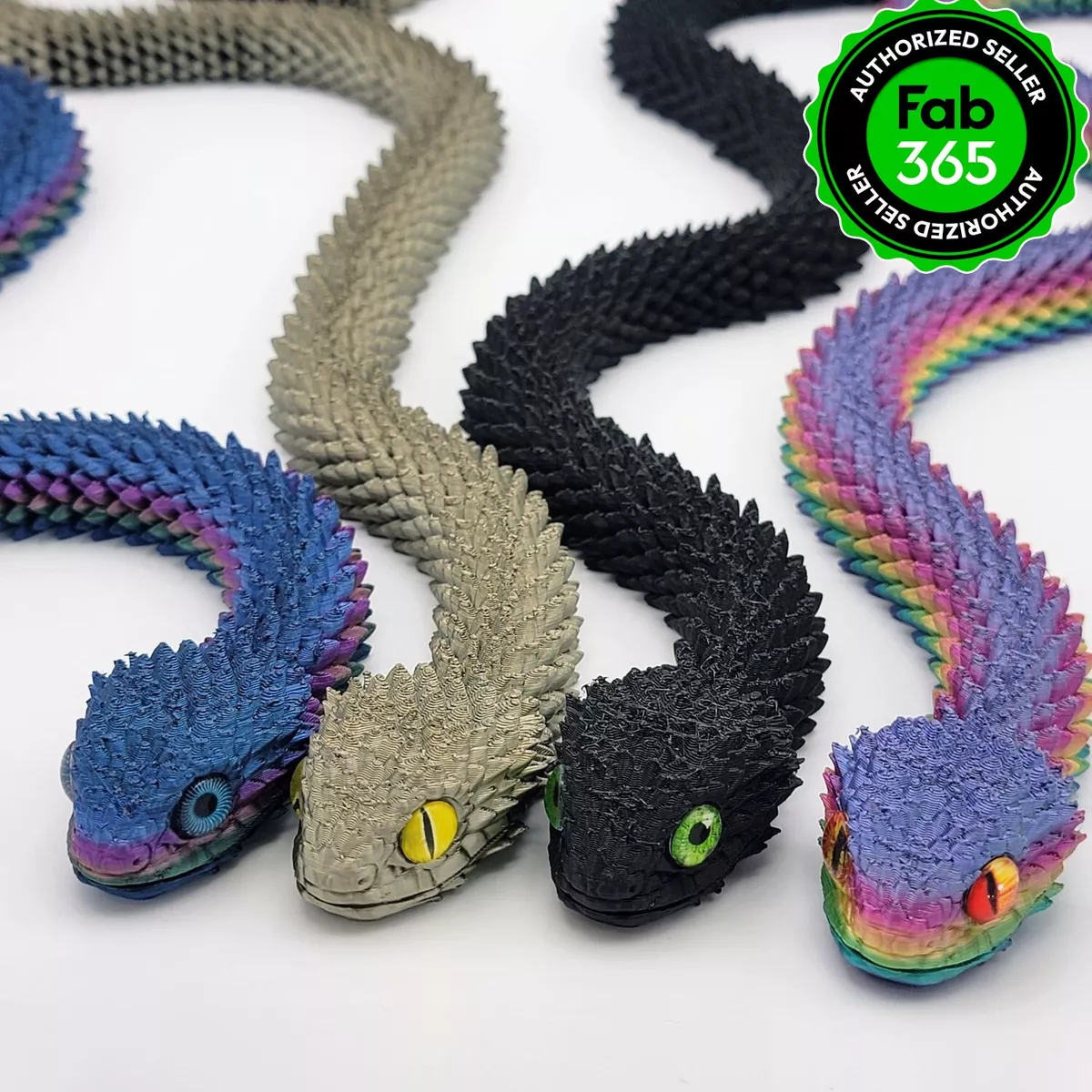 Articulated Bush Viper Toy - Dragon Snake 3D printed