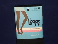 L'eggs Control Top Fashion Classic Rib Tight Size (B) Black                A49-3