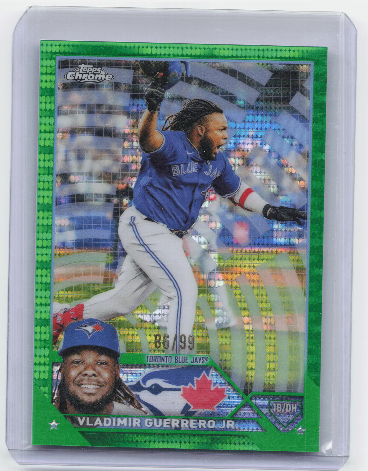 2023 Topps Chrome #50 Vladimir Guerrero Jr. Green Sonar Refractor #/99