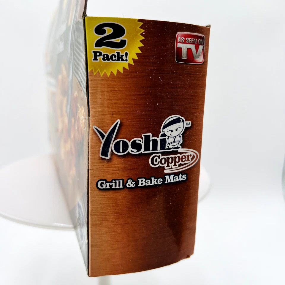 Paquete de 2 alfombrillas para parrilla y hornear con infusión de cobre Yoshi, reutilizables nuevas Foto 4 de 4
